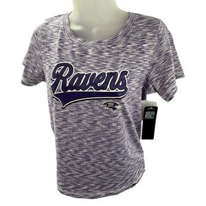New Era NFL Baltimore Ravens Womens‎ Purple Glitter Tee Shirt Size Small NEW